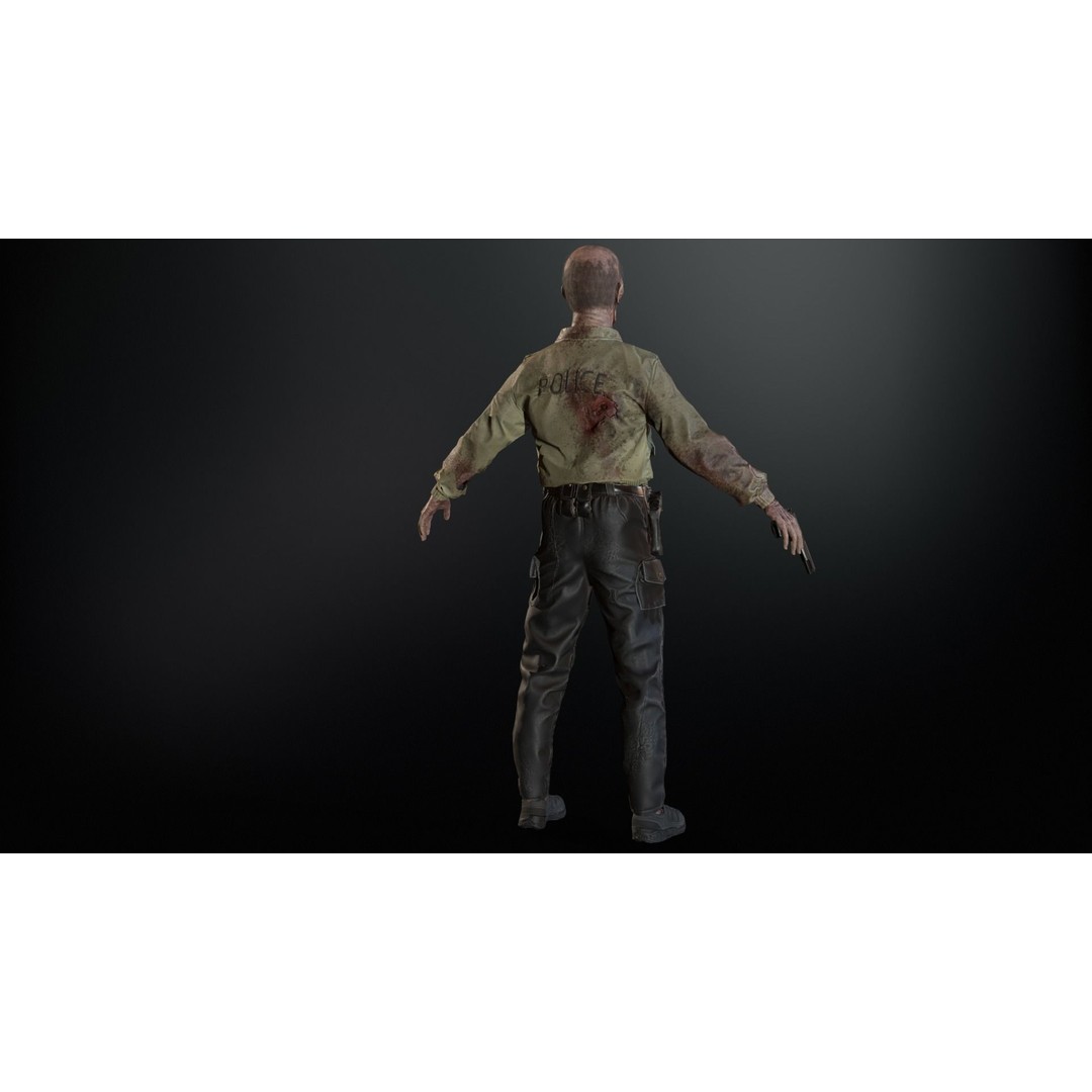 SuperZombie8 3D Model – Low Poly Character, Rigged, PBR Textures - View 17