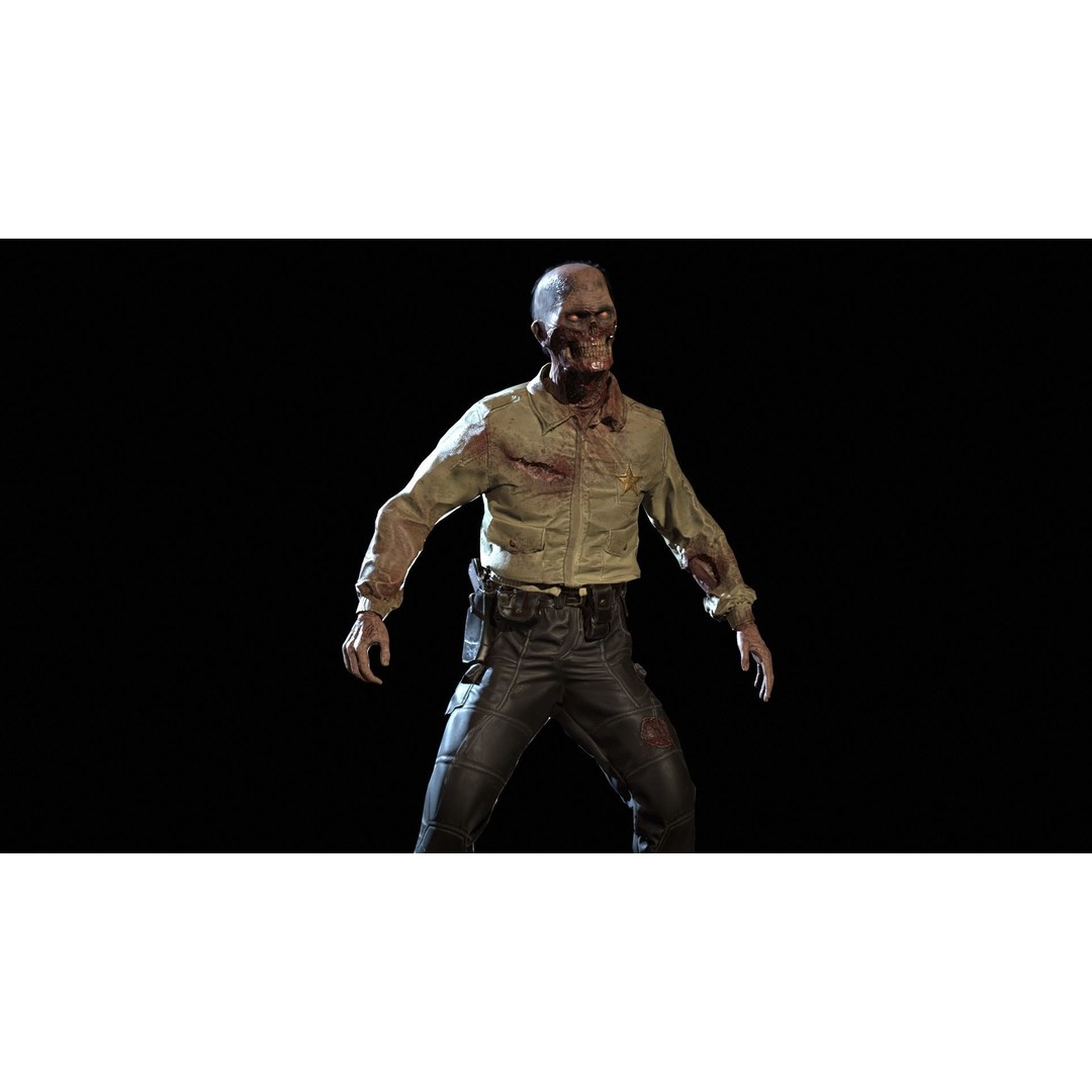 SuperZombie8 3D Model – Low Poly Character, Rigged, PBR Textures - View 29