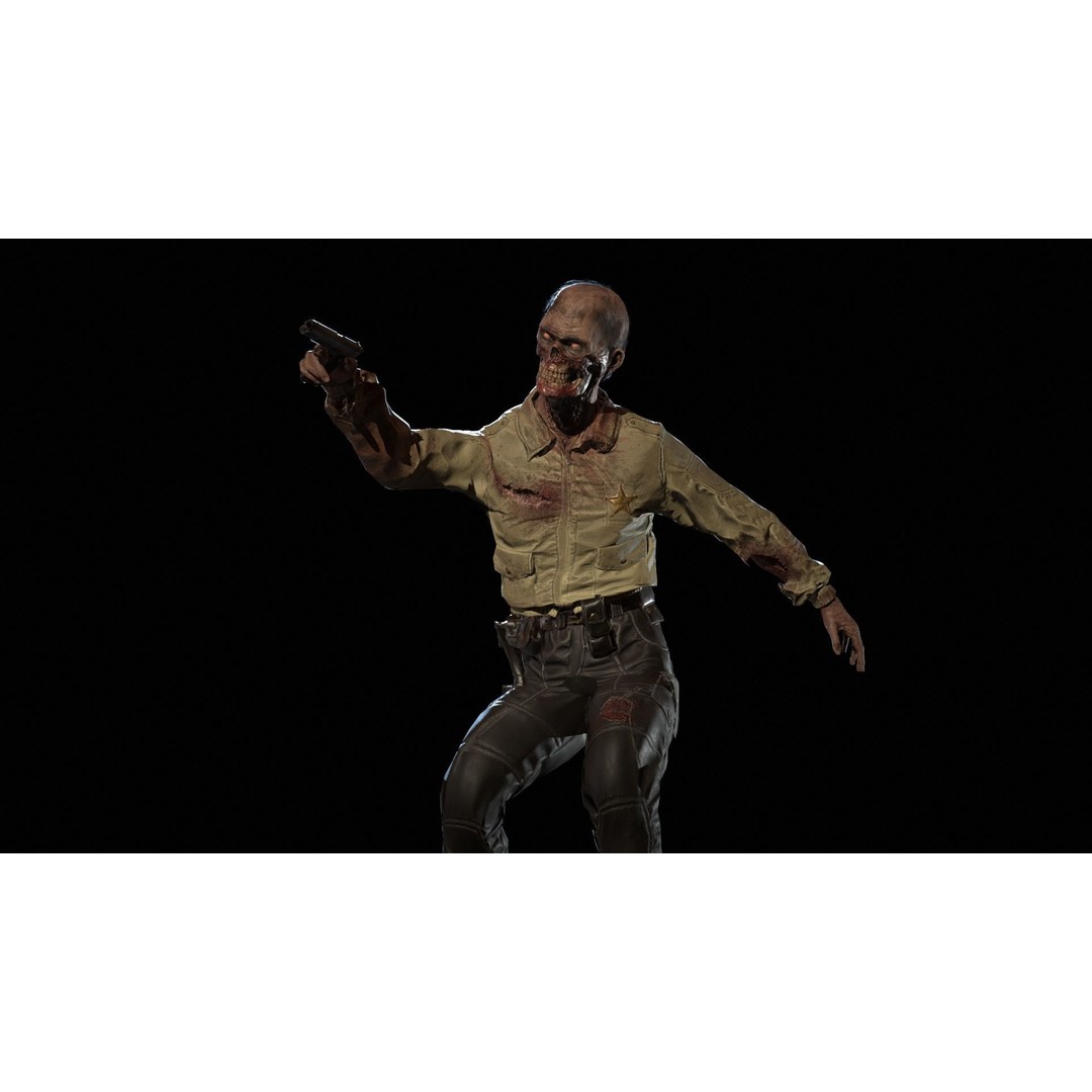 SuperZombie8 3D Model – Low Poly Character, Rigged, PBR Textures - View 30