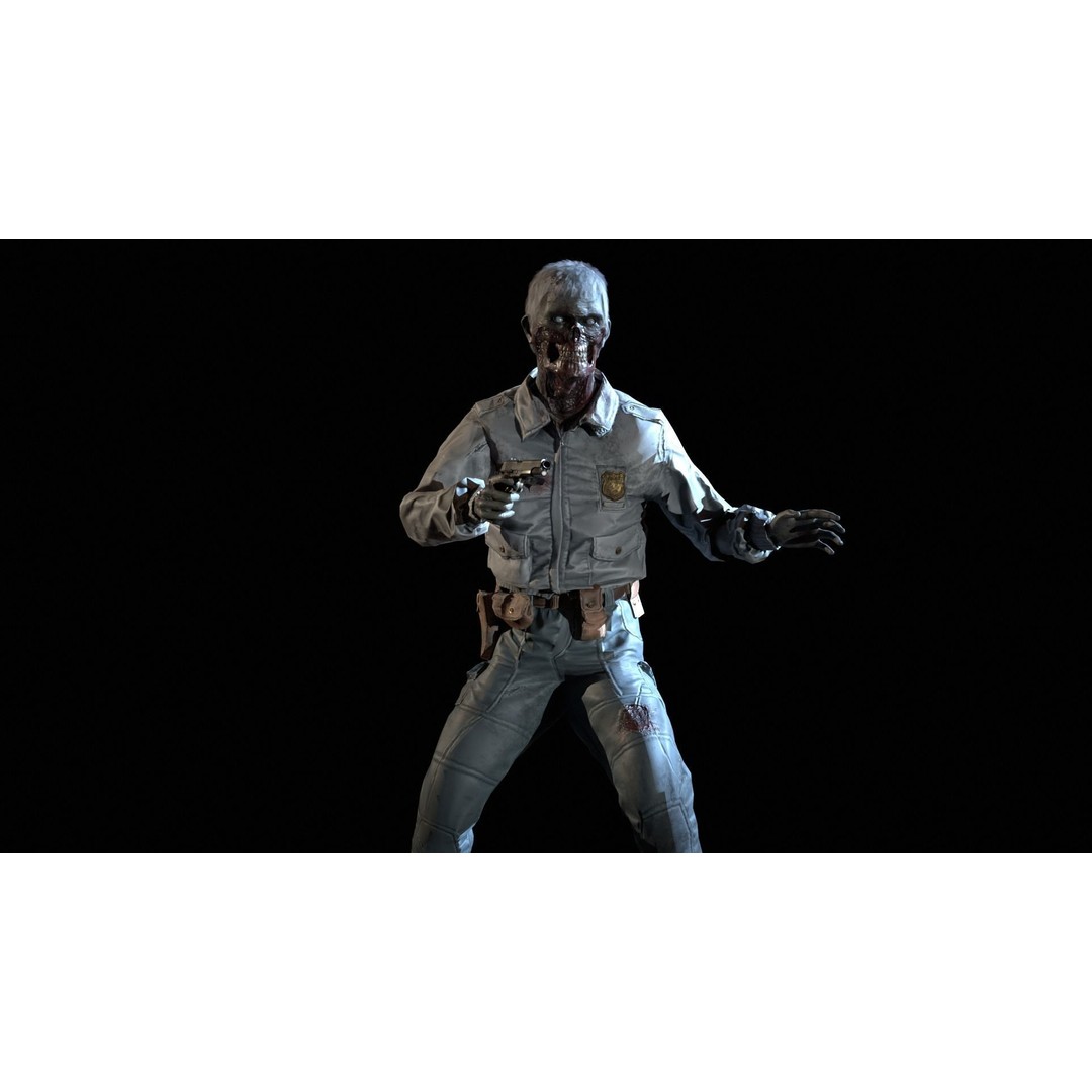 SuperZombie8 3D Model – Low Poly Character, Rigged, PBR Textures - View 32