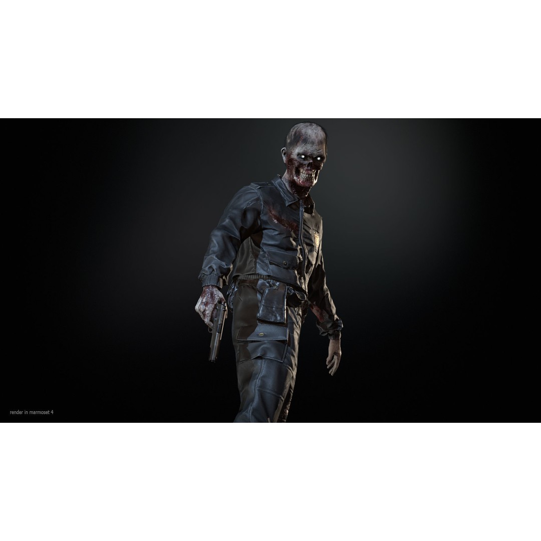 SuperZombie8 3D Model – Low Poly Character, Rigged, PBR Textures - View 4