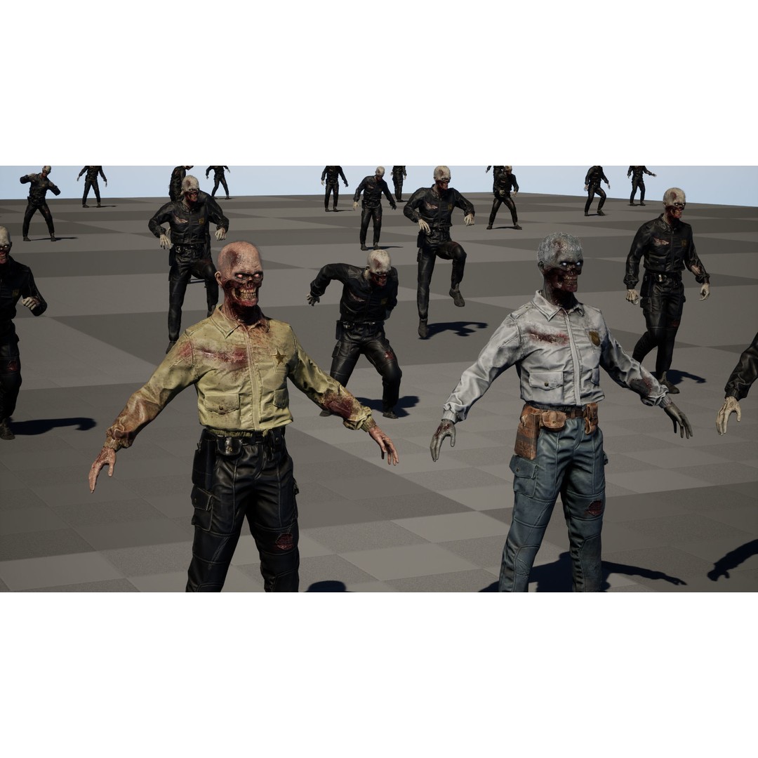 SuperZombie8 3D Model – Low Poly Character, Rigged, PBR Textures - View 40