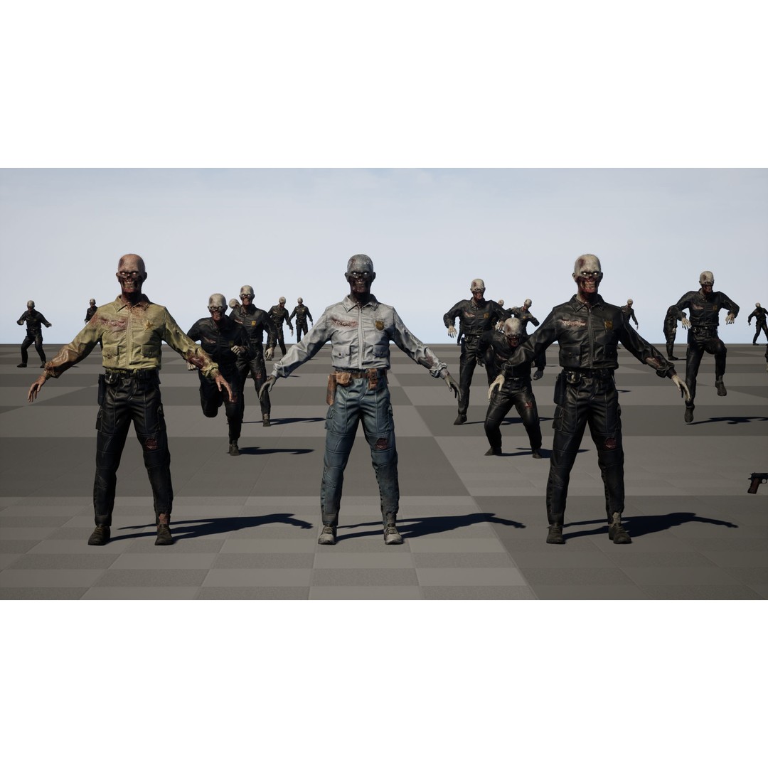 SuperZombie8 3D Model – Low Poly Character, Rigged, PBR Textures - View 41