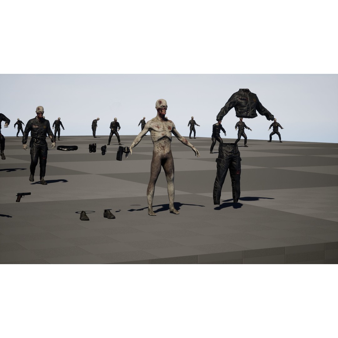 SuperZombie8 3D Model – Low Poly Character, Rigged, PBR Textures - View 42
