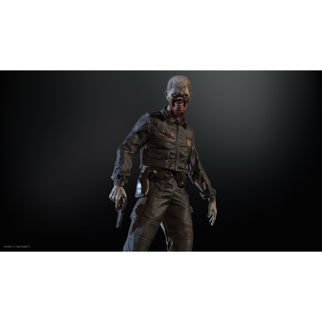 SuperZombie8 3D Model – Low Poly Character, Rigged, PBR Textures - View 6