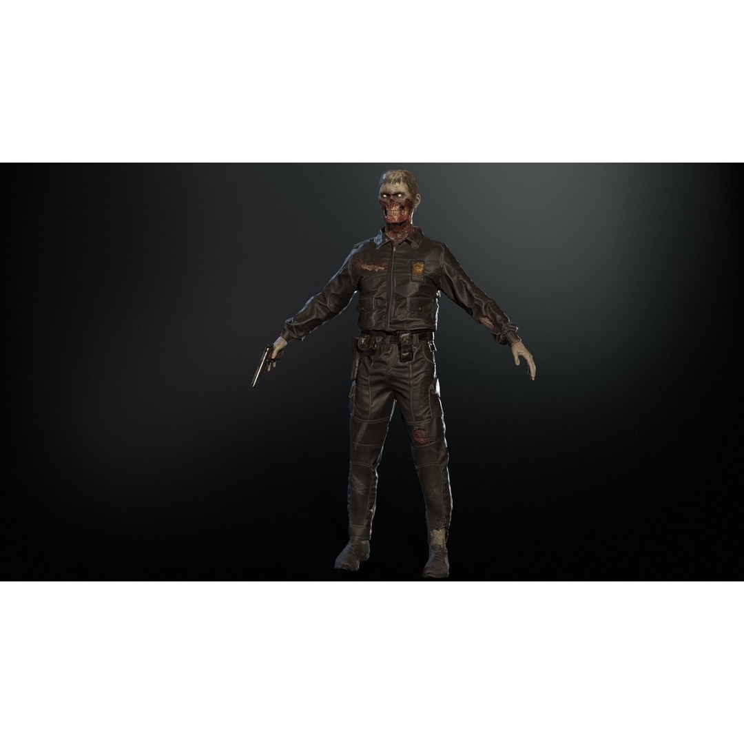 SuperZombie8 3D Model – Low Poly Character, Rigged, PBR Textures - View 7