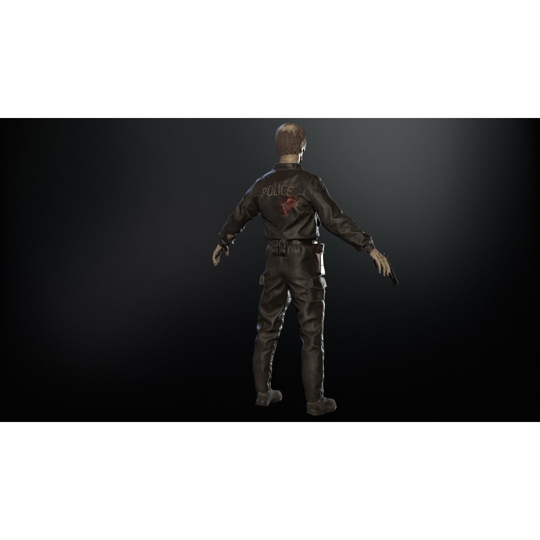 SuperZombie8 3D Model – Low Poly Character, Rigged, PBR Textures - View 8