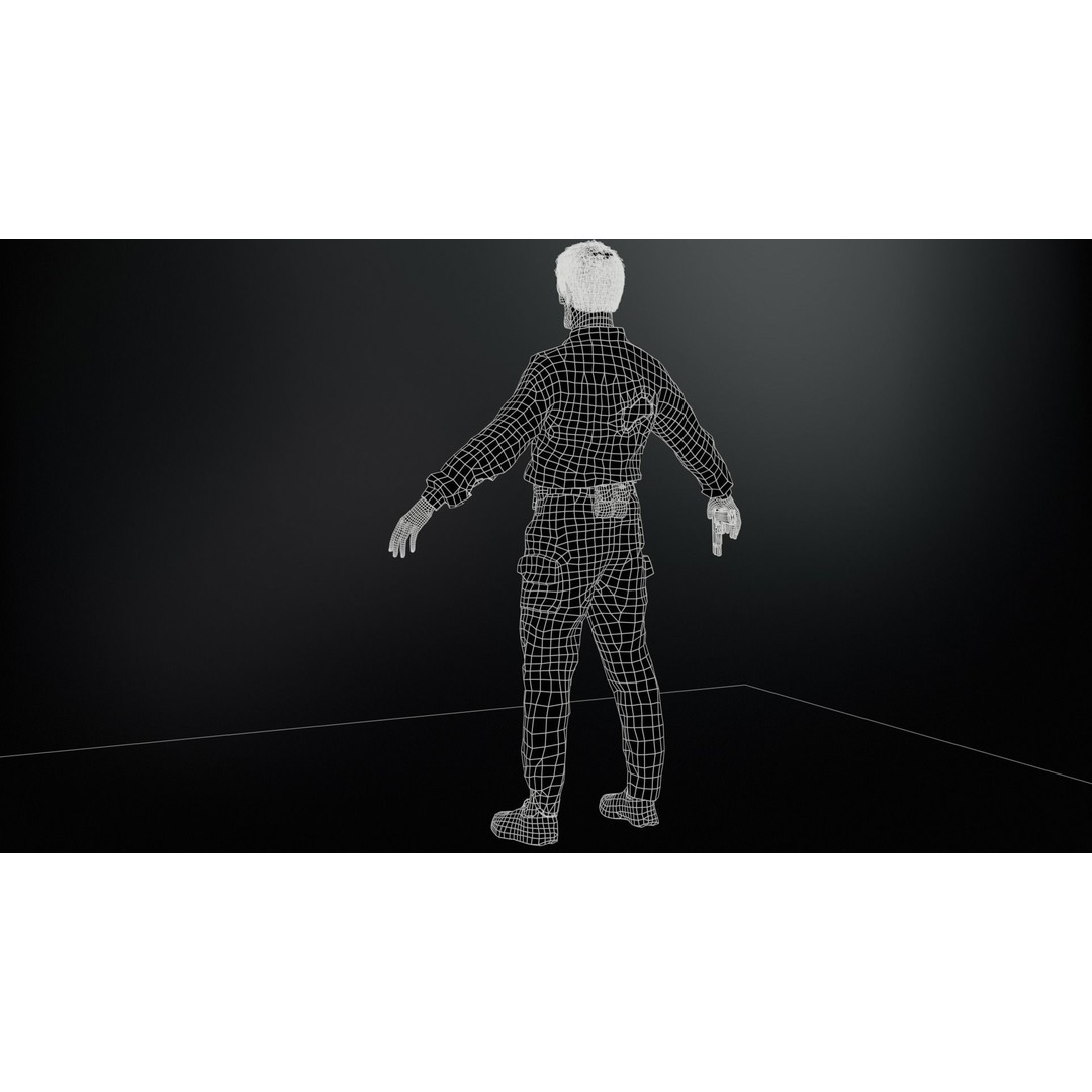 SuperZombie8 3D Model – Low Poly Character, Rigged, PBR Textures - View 9