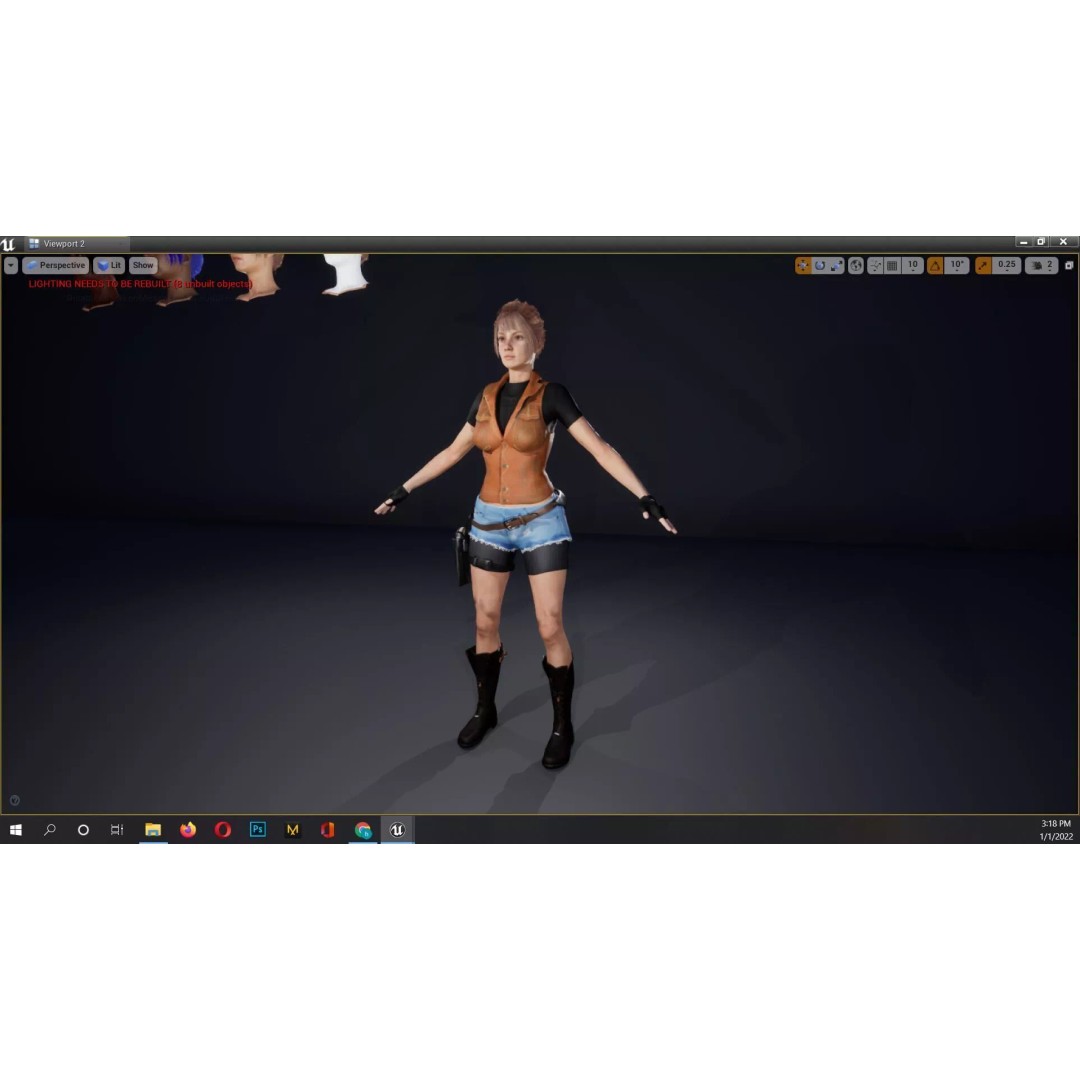 Adventurous Female Explorer 3D Model – Realistic Low Poly Character, FBX