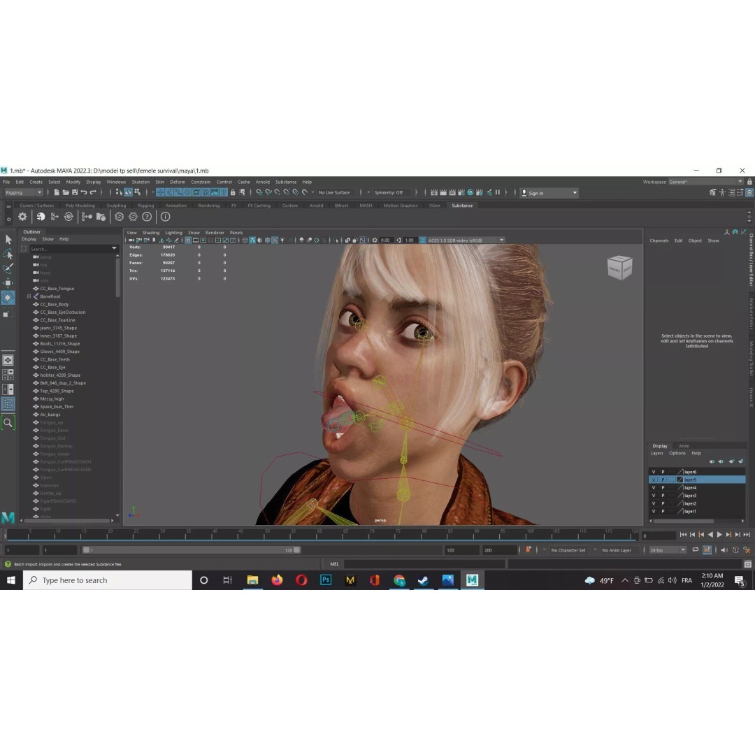Adventurous Female Explorer 3D Model – Realistic Low Poly Character, FBX - View 16