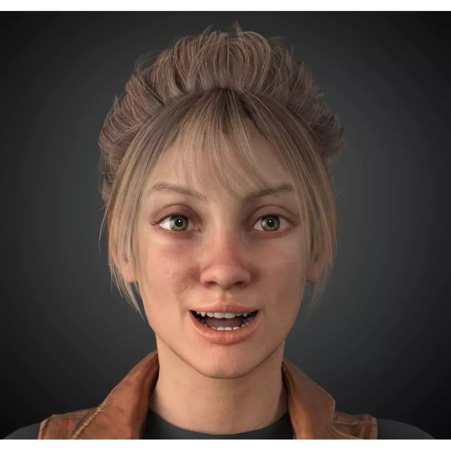 Adventurous Female Explorer 3D Model – Realistic Low Poly Character, FBX - View 3