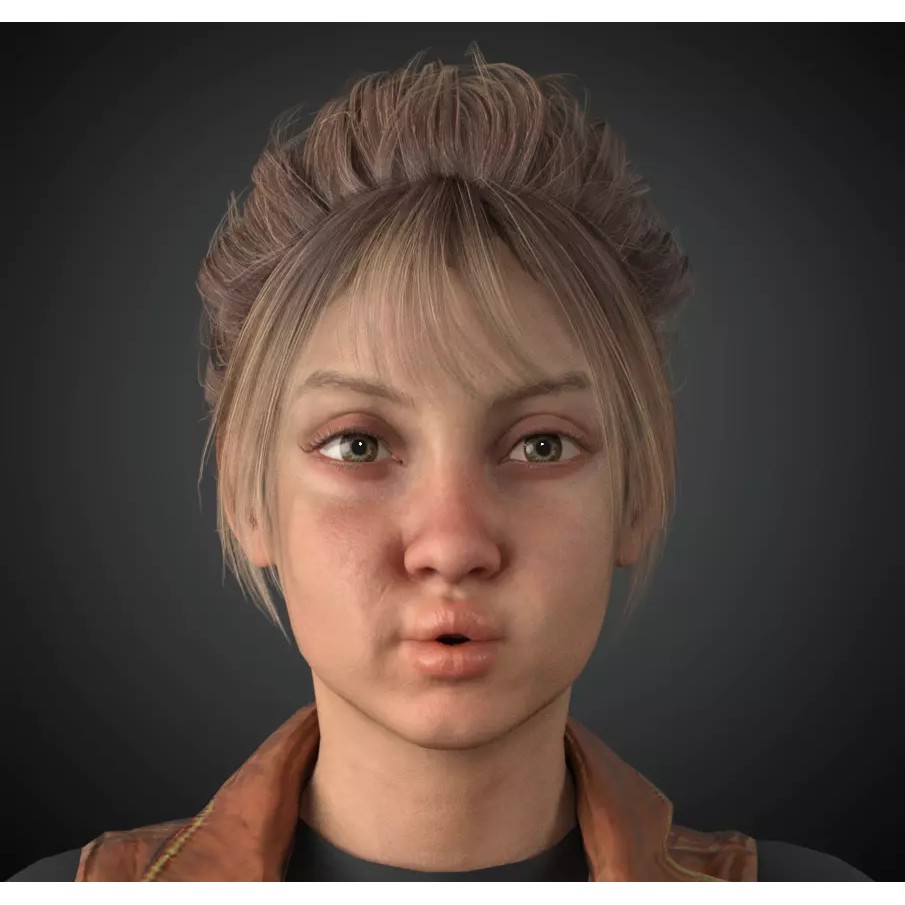 Adventurous Female Explorer 3D Model – Realistic Low Poly Character, FBX - View 6