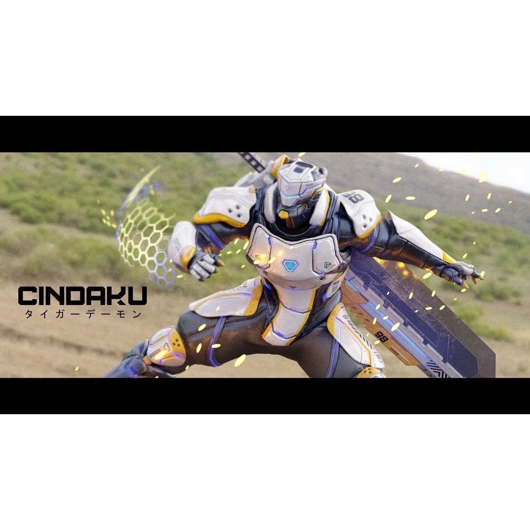 Cindaku Cybernetic Soldier 3D Model – Low Poly Rigged Character, FBX