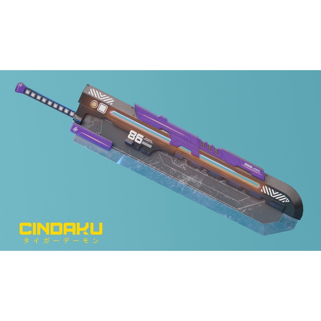 Cindaku Cybernetic Soldier 3D Model – Low Poly Rigged Character, FBX - View 15