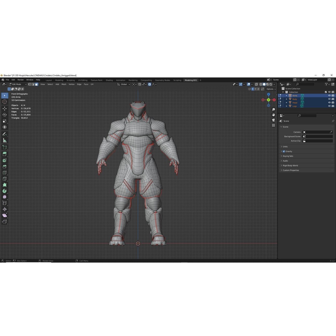 Cindaku Cybernetic Soldier 3D Model – Low Poly Rigged Character, FBX - View 16
