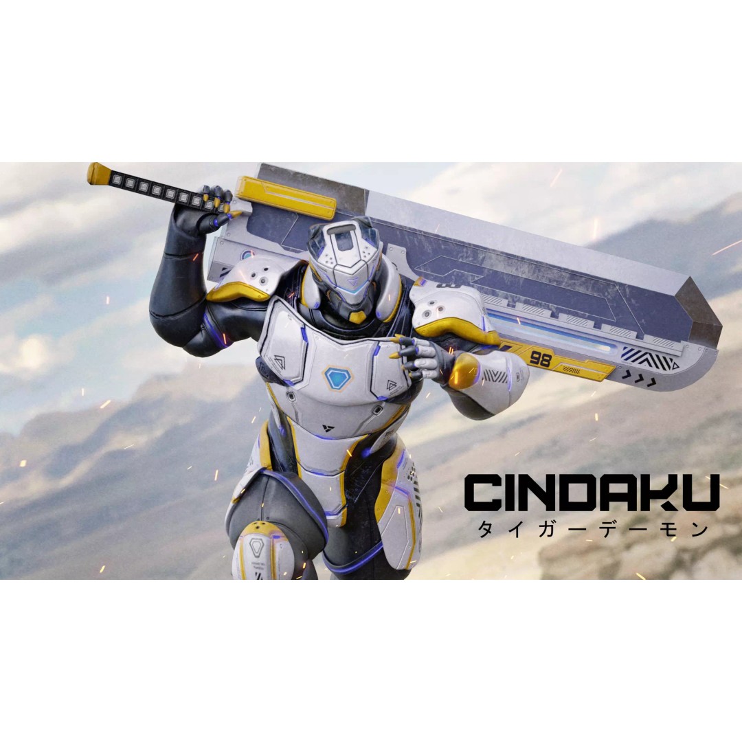 Cindaku Cybernetic Soldier 3D Model – Low Poly Rigged Character, FBX - View 2