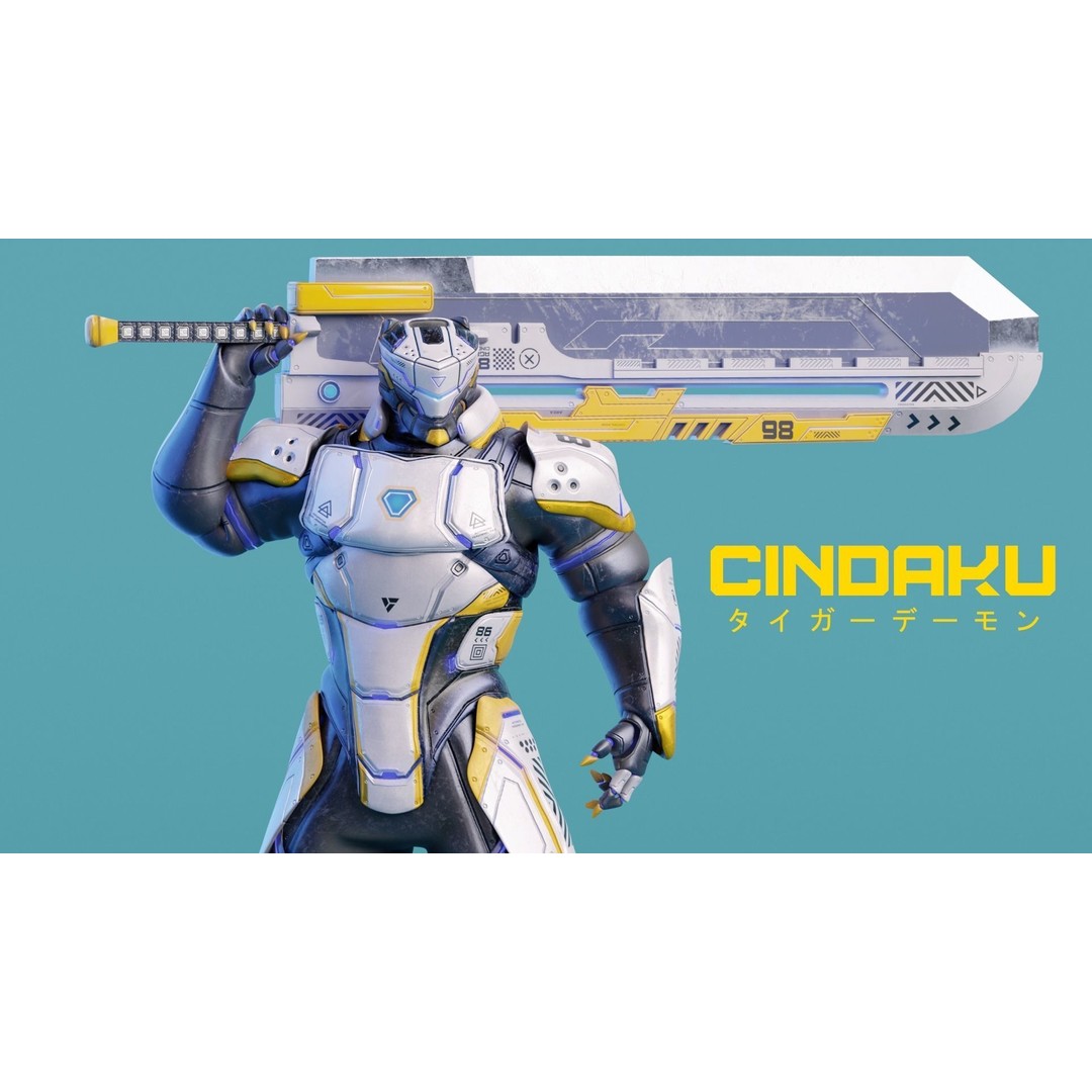 Cindaku Cybernetic Soldier 3D Model – Low Poly Rigged Character, FBX - View 7