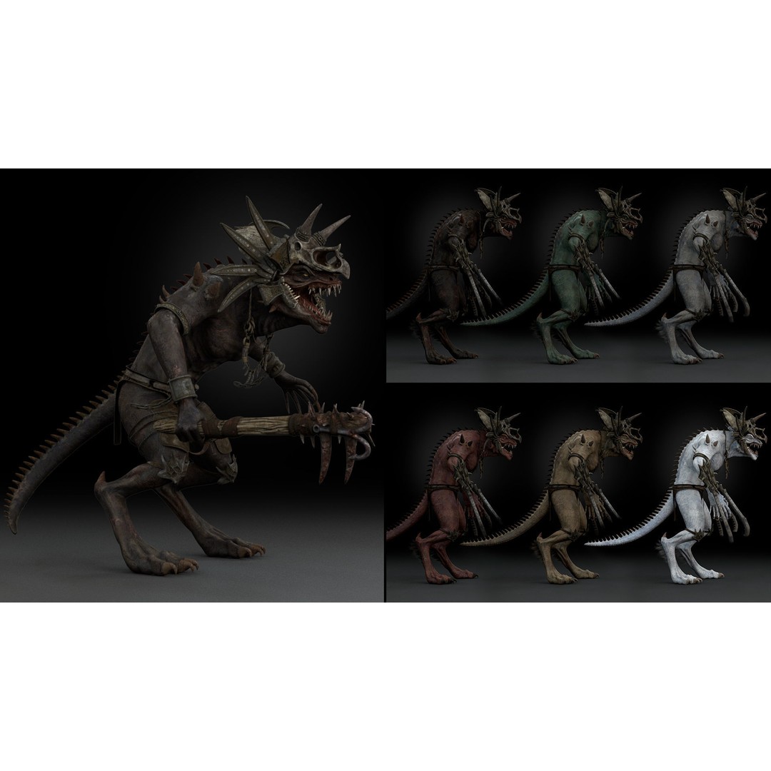 Serpens Dragon 3D Model – Rigged Low-Poly Game Asset, FBX, PBR - View 13