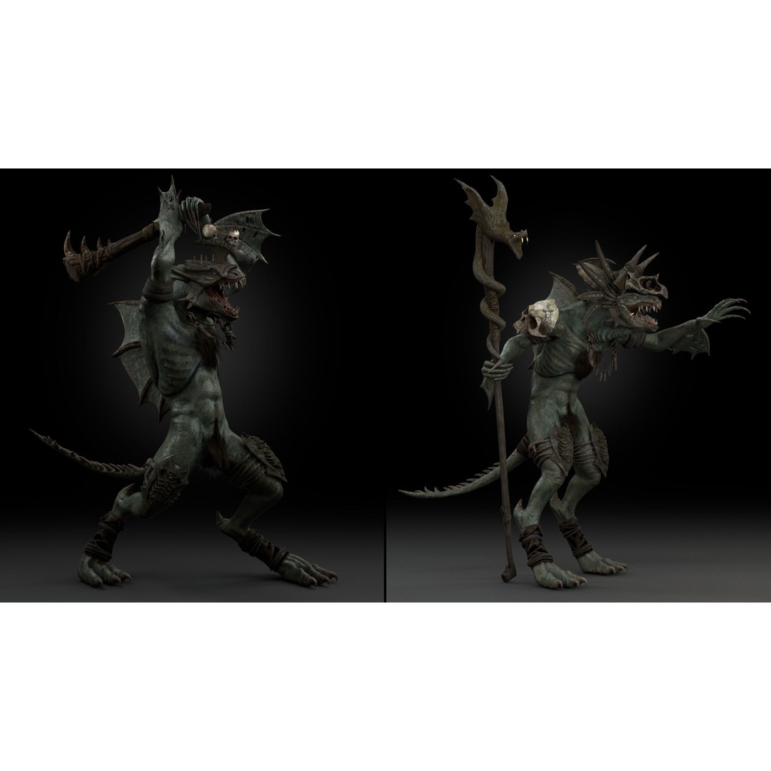 Serpens Dragon 3D Model – Rigged Low-Poly Game Asset, FBX, PBR - View 14