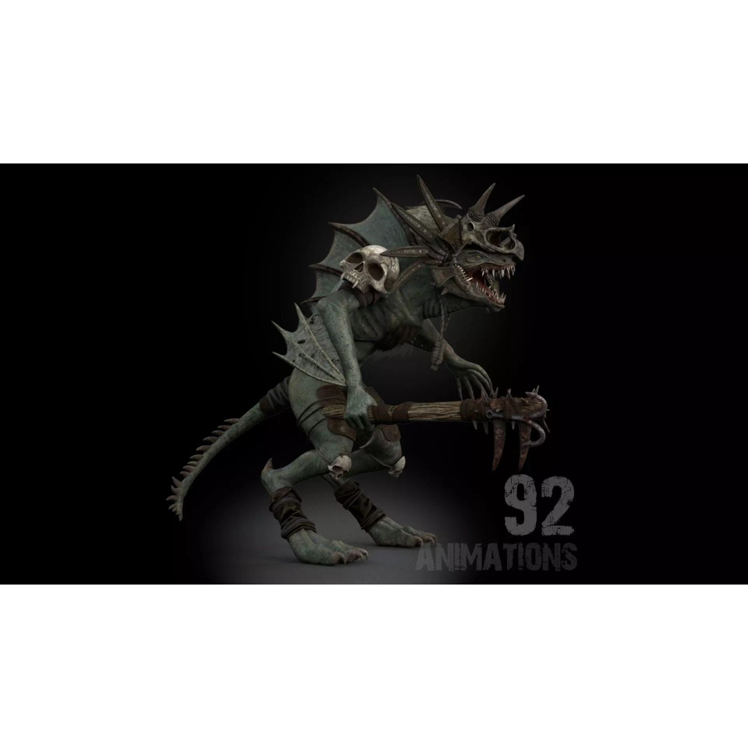 Serpens Dragon 3D Model – Rigged Low-Poly Game Asset, FBX, PBR - View 2