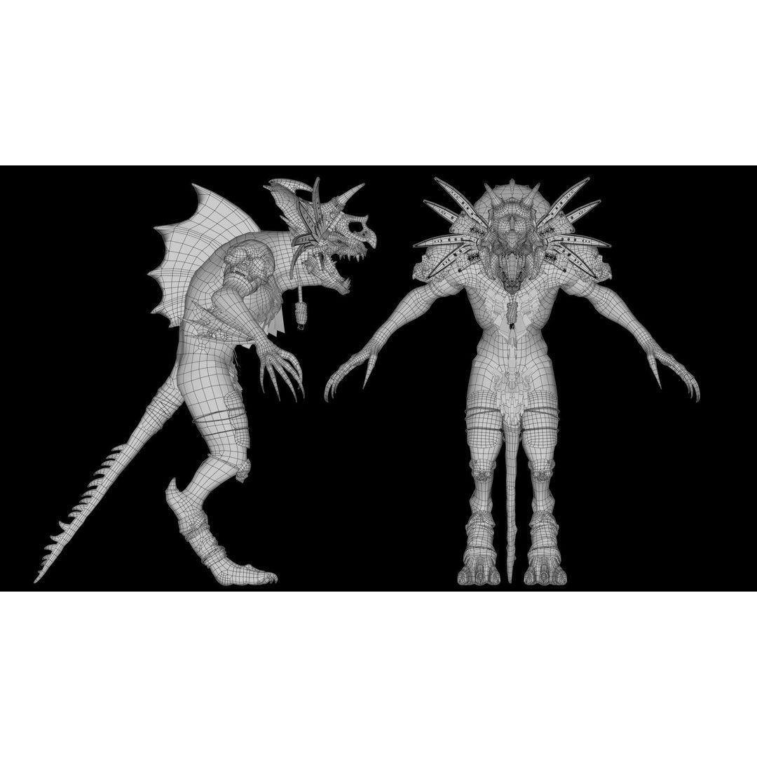 Serpens Dragon 3D Model – Rigged Low-Poly Game Asset, FBX, PBR - View 21