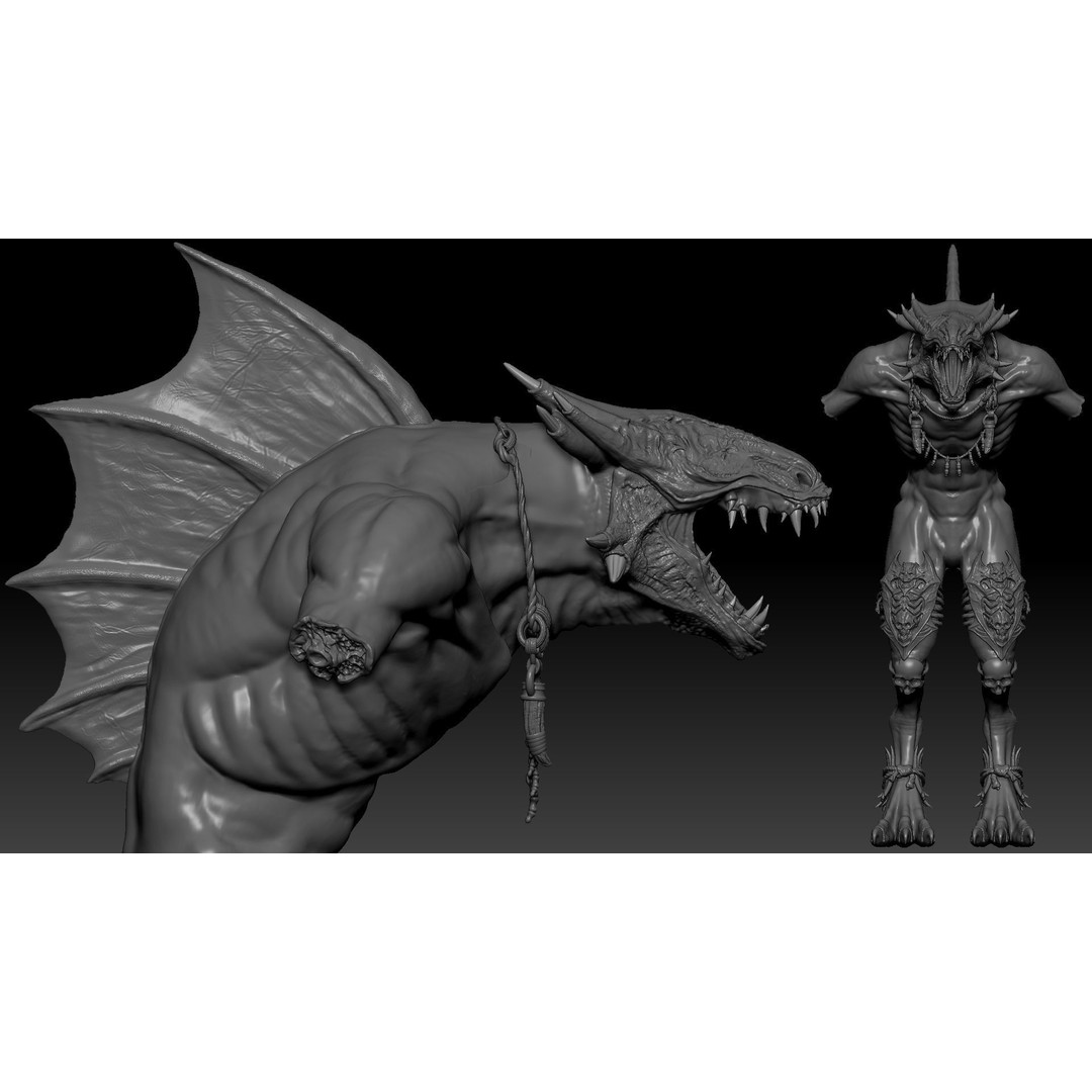 Serpens Dragon 3D Model – Rigged Low-Poly Game Asset, FBX, PBR - View 25