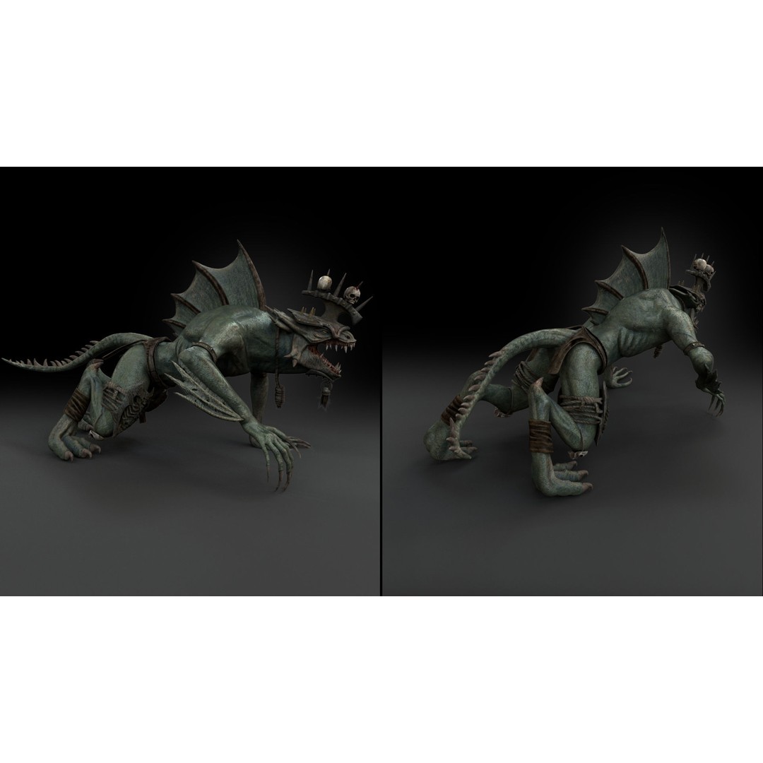 Serpens Dragon 3D Model – Rigged Low-Poly Game Asset, FBX, PBR - View 6