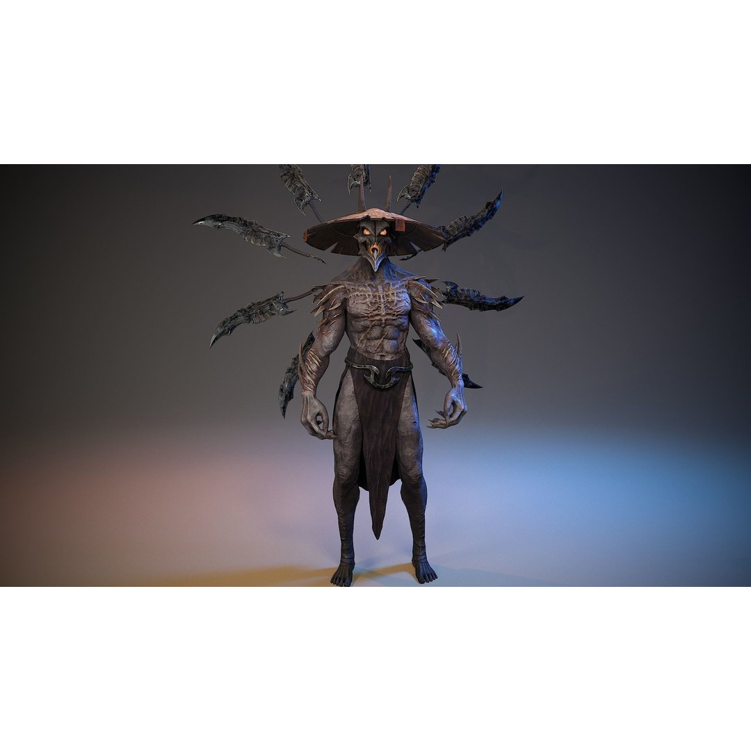 Demon God 3D Model – Low Poly Character, Rigged, FBX