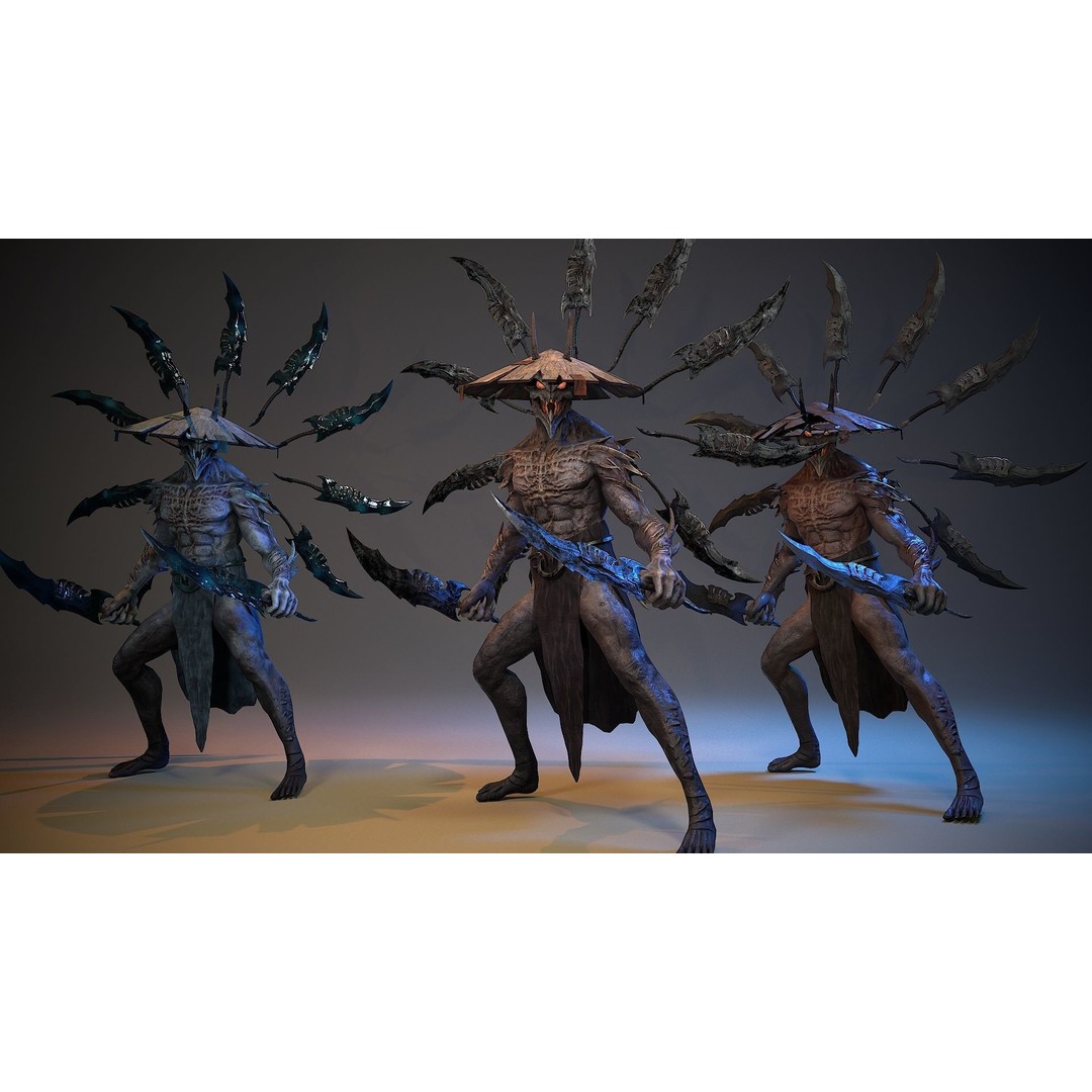 Demon God 3D Model – Low Poly Character, Rigged, FBX - View 11