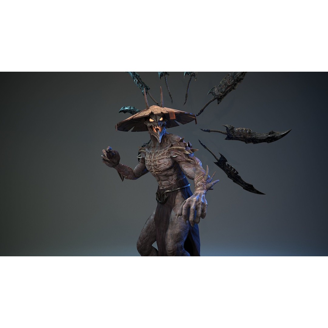 Demon God 3D Model – Low Poly Character, Rigged, FBX - View 15