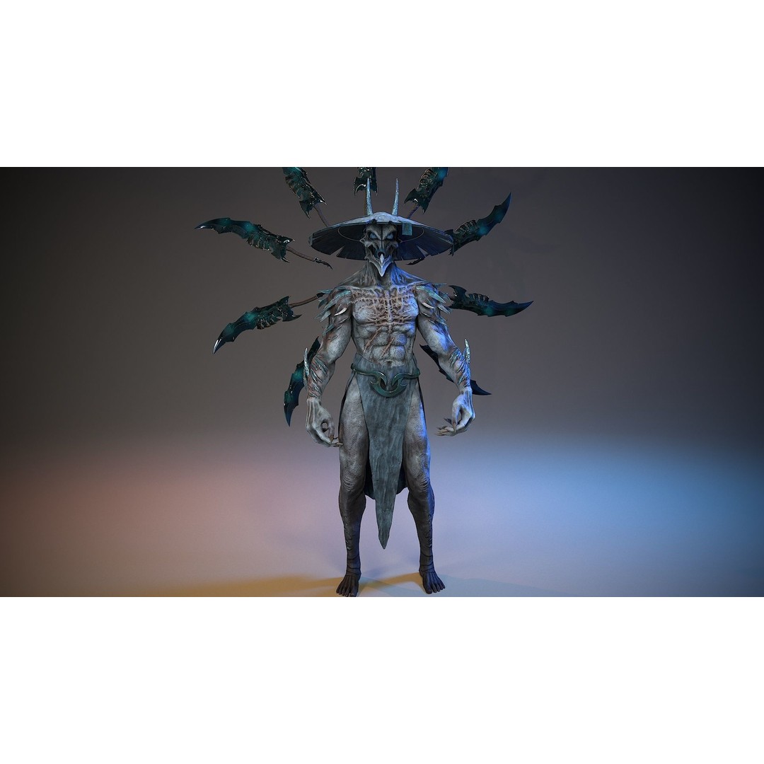 Demon God 3D Model – Low Poly Character, Rigged, FBX - View 17