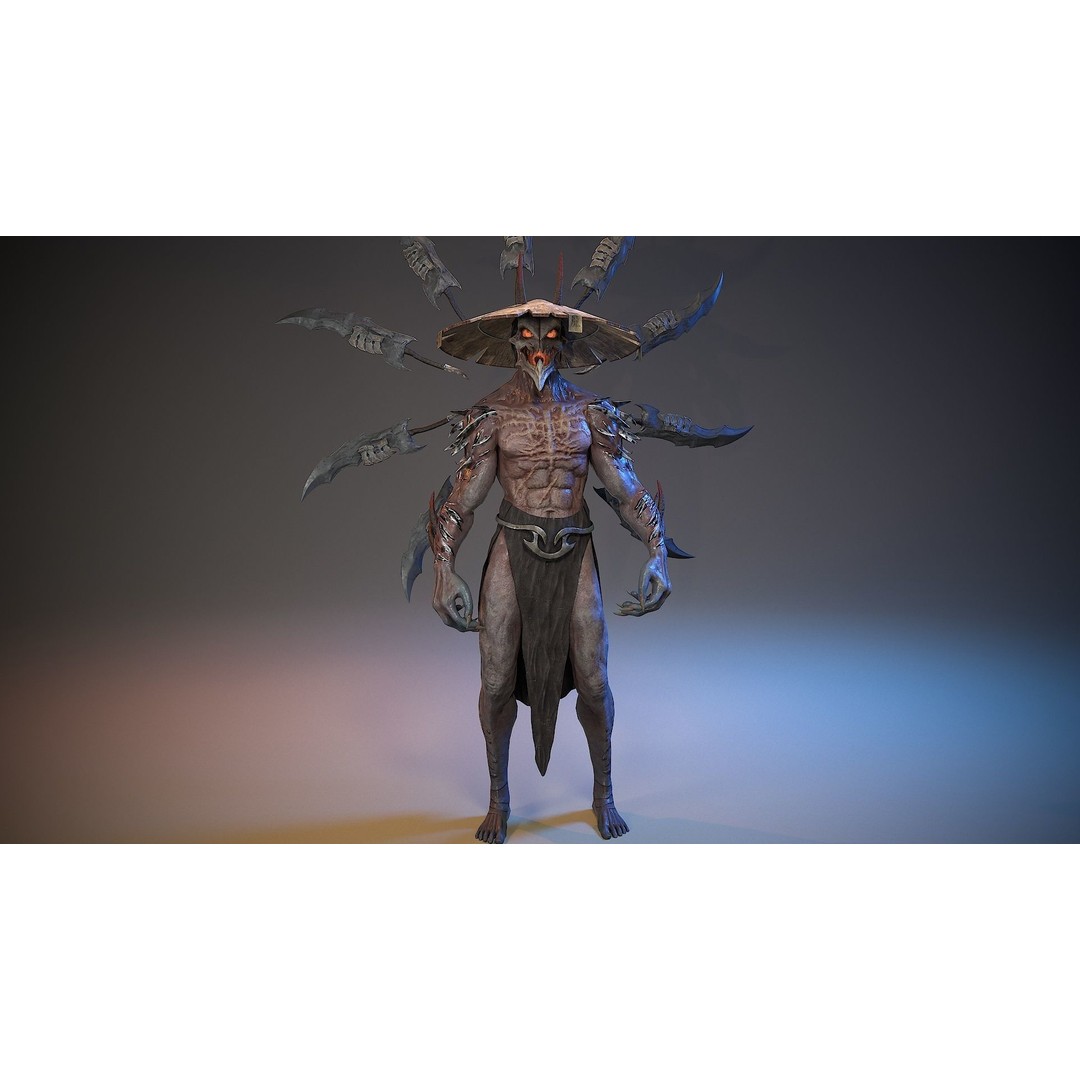 Demon God 3D Model – Low Poly Character, Rigged, FBX - View 18