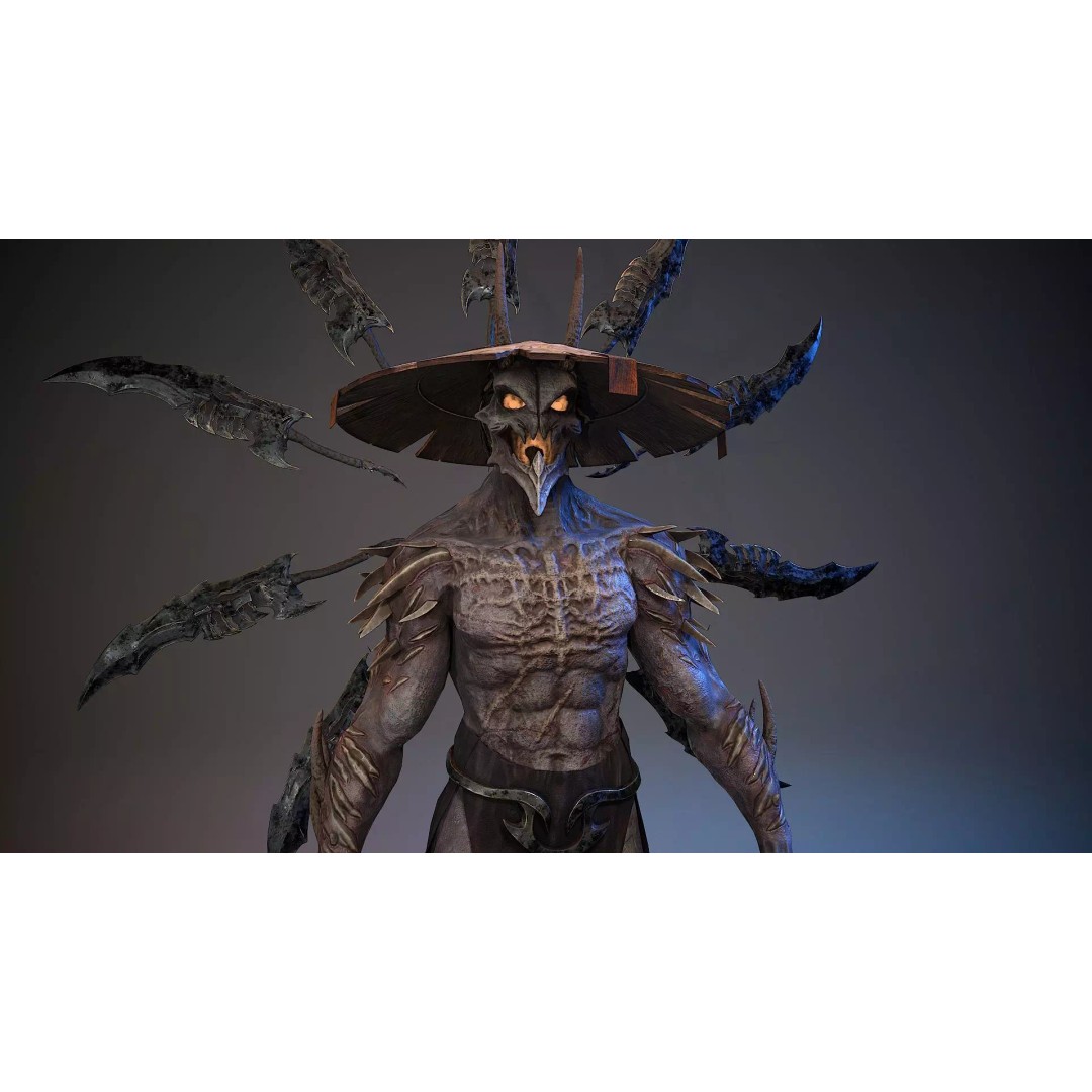 Demon God 3D Model – Low Poly Character, Rigged, FBX - View 2
