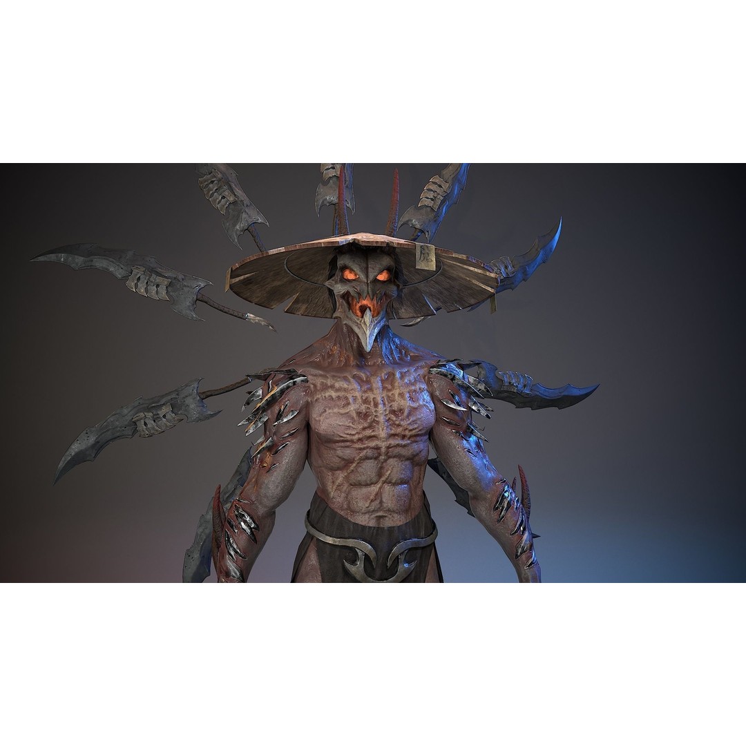 Demon God 3D Model – Low Poly Character, Rigged, FBX - View 4
