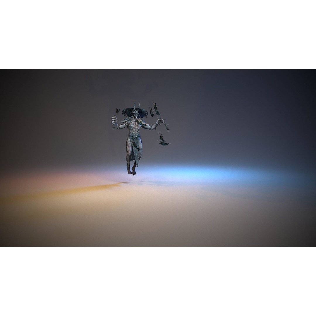Demon God 3D Model – Low Poly Character, Rigged, FBX - View 6