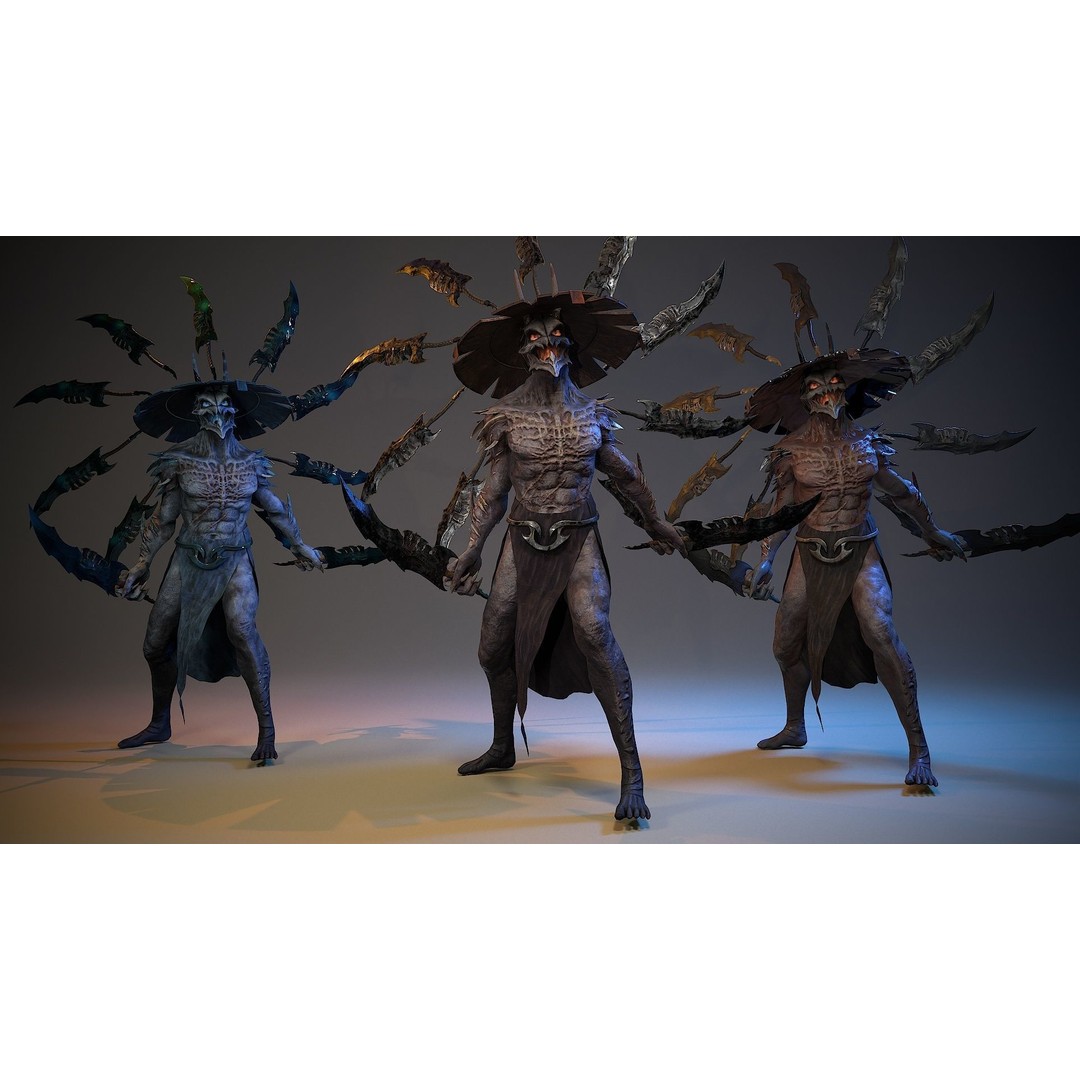 Demon God 3D Model – Low Poly Character, Rigged, FBX - View 9
