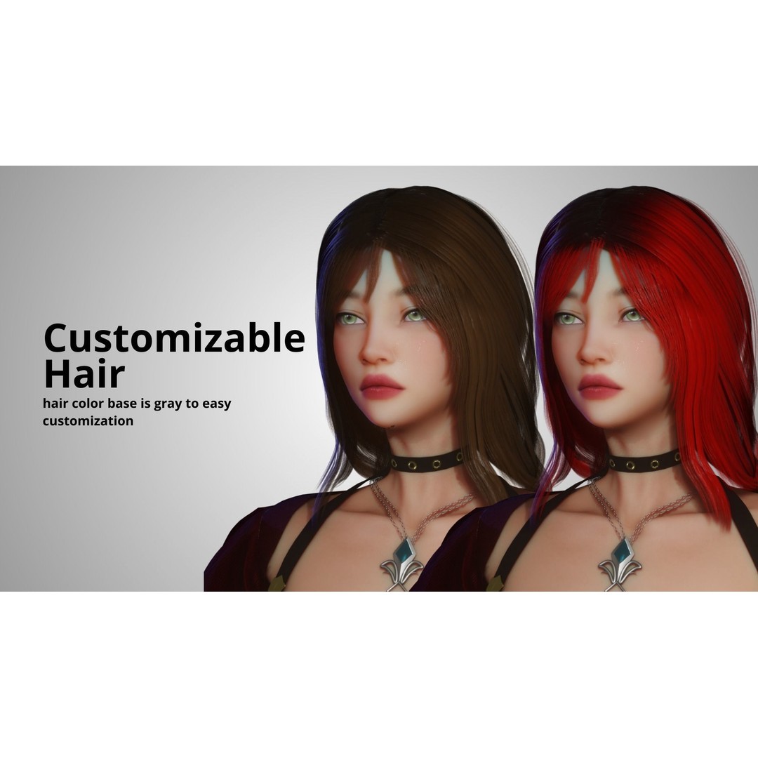 Gunslinger Girl 3D Model – Low Poly Rigged Character with PBR Textures - View 7
