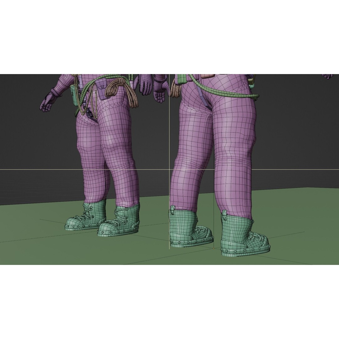 Copper Bronze Diving Suit 3D Model – Low Poly Historical Asset, FBX - View 20