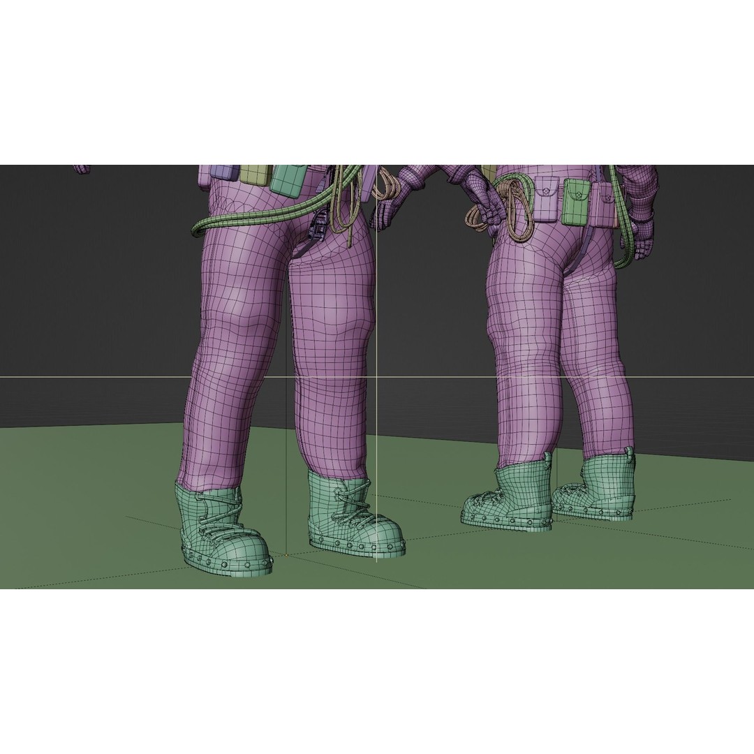 Copper Bronze Diving Suit 3D Model – Low Poly Historical Asset, FBX - View 21