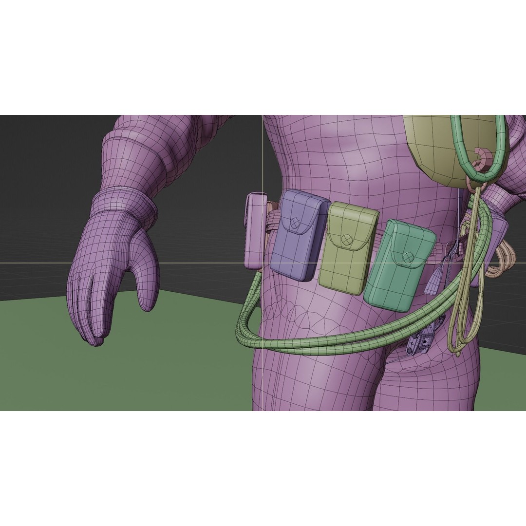 Copper Bronze Diving Suit 3D Model – Low Poly Historical Asset, FBX - View 23