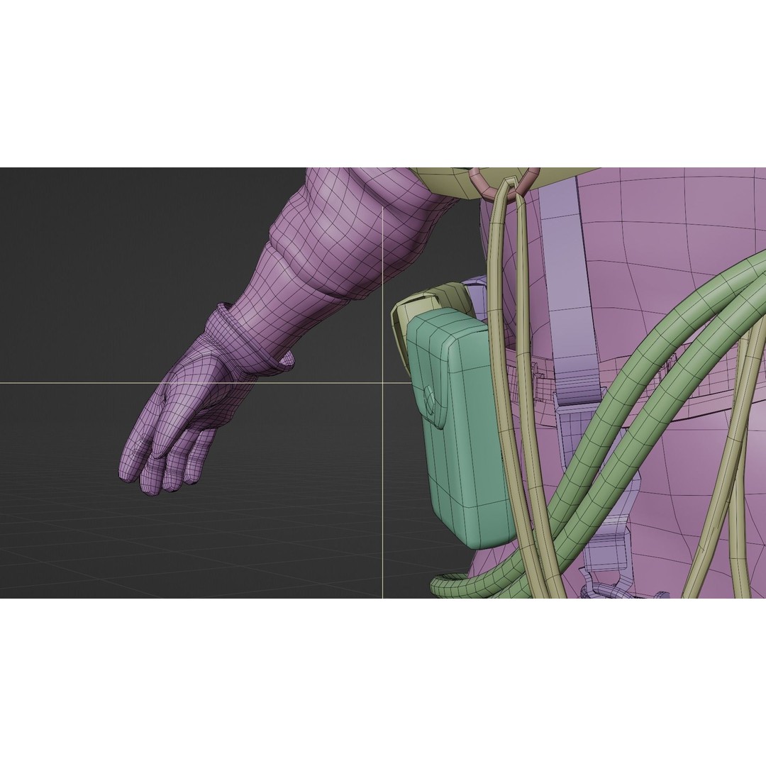 Copper Bronze Diving Suit 3D Model – Low Poly Historical Asset, FBX - View 24