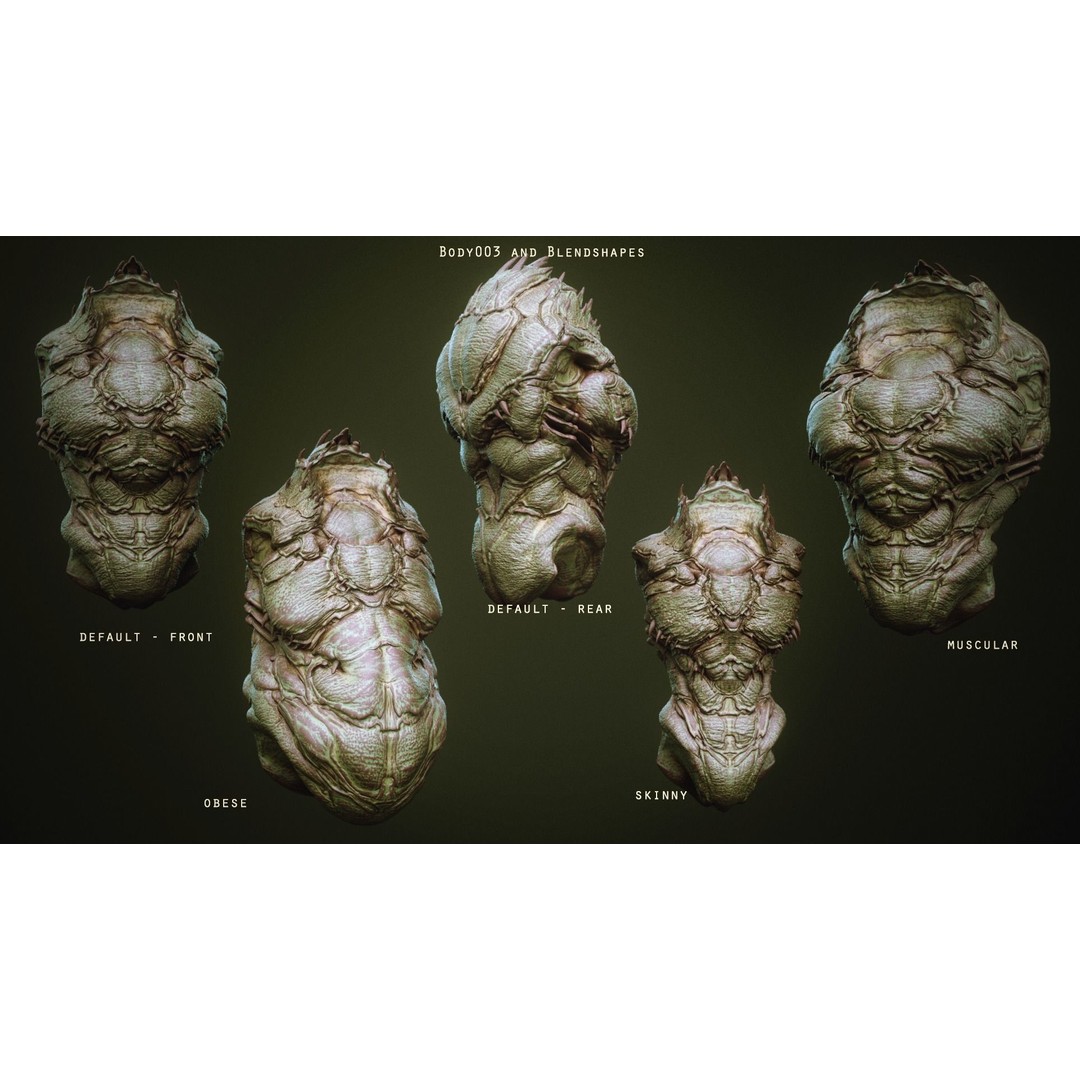 Demon Torsos 3D Model – High Poly Creature Assets, OBJ & Zbrush - View 19