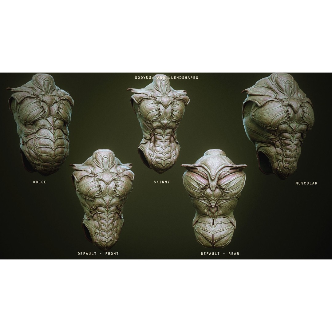 Demon Torsos 3D Model – High Poly Creature Assets, OBJ & Zbrush - View 21