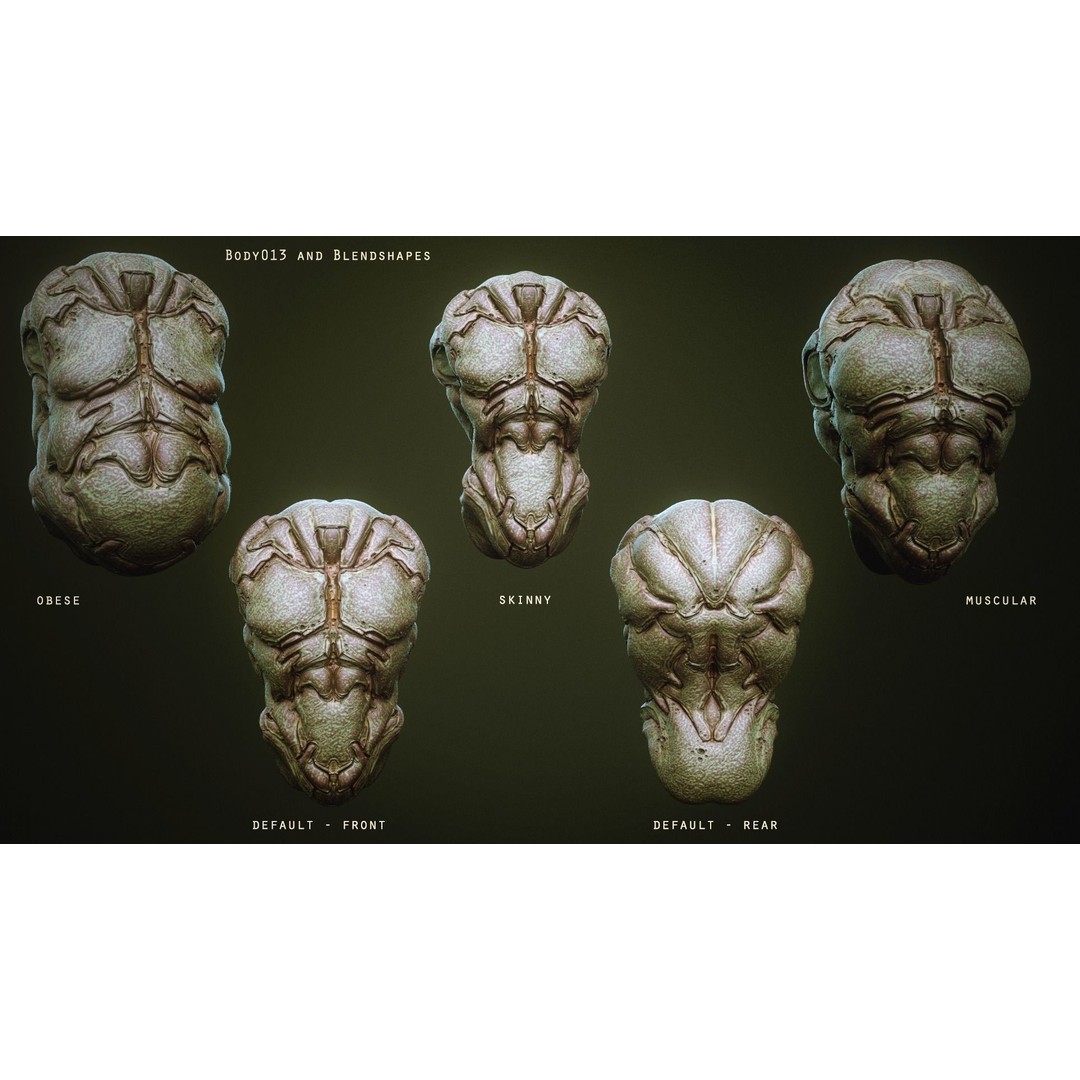 Demon Torsos 3D Model – High Poly Creature Assets, OBJ & Zbrush - View 24