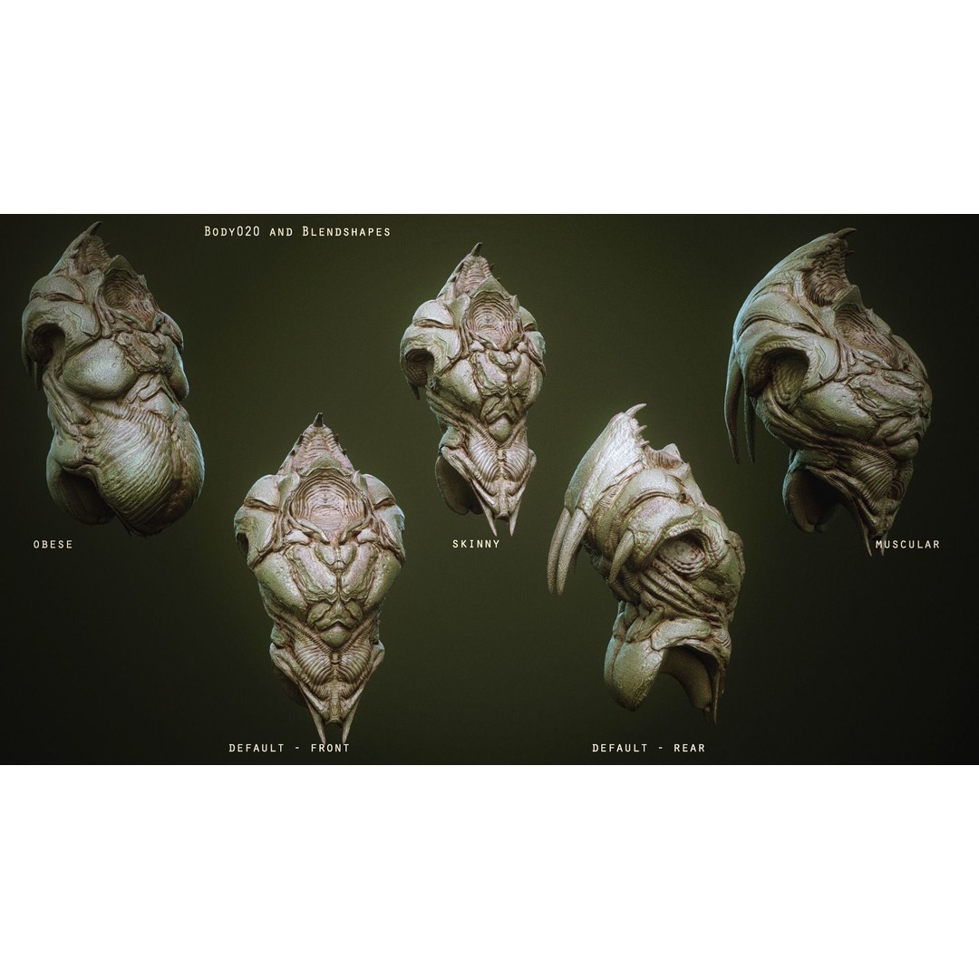 Demon Torsos 3D Model – High Poly Creature Assets, OBJ & Zbrush - View 31