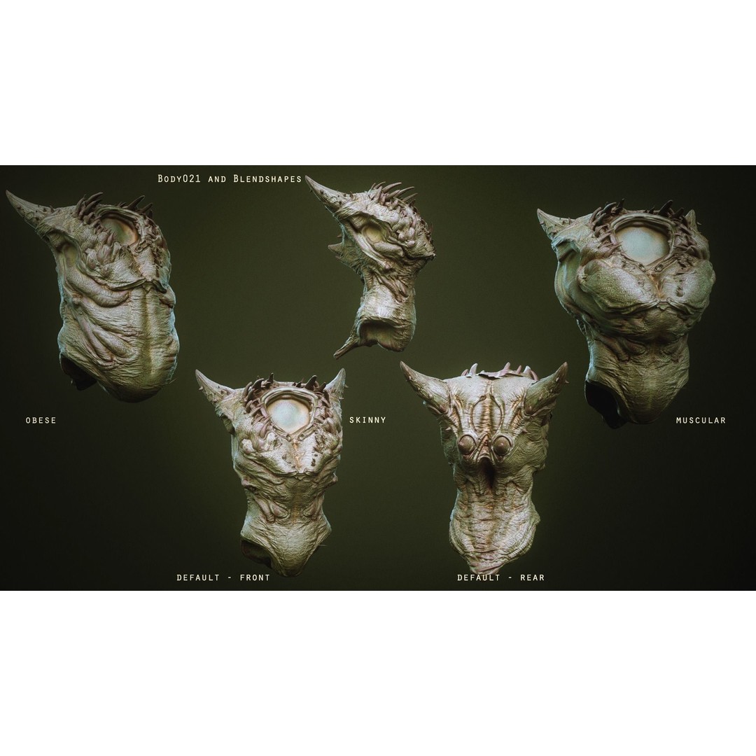 Demon Torsos 3D Model – High Poly Creature Assets, OBJ & Zbrush - View 32