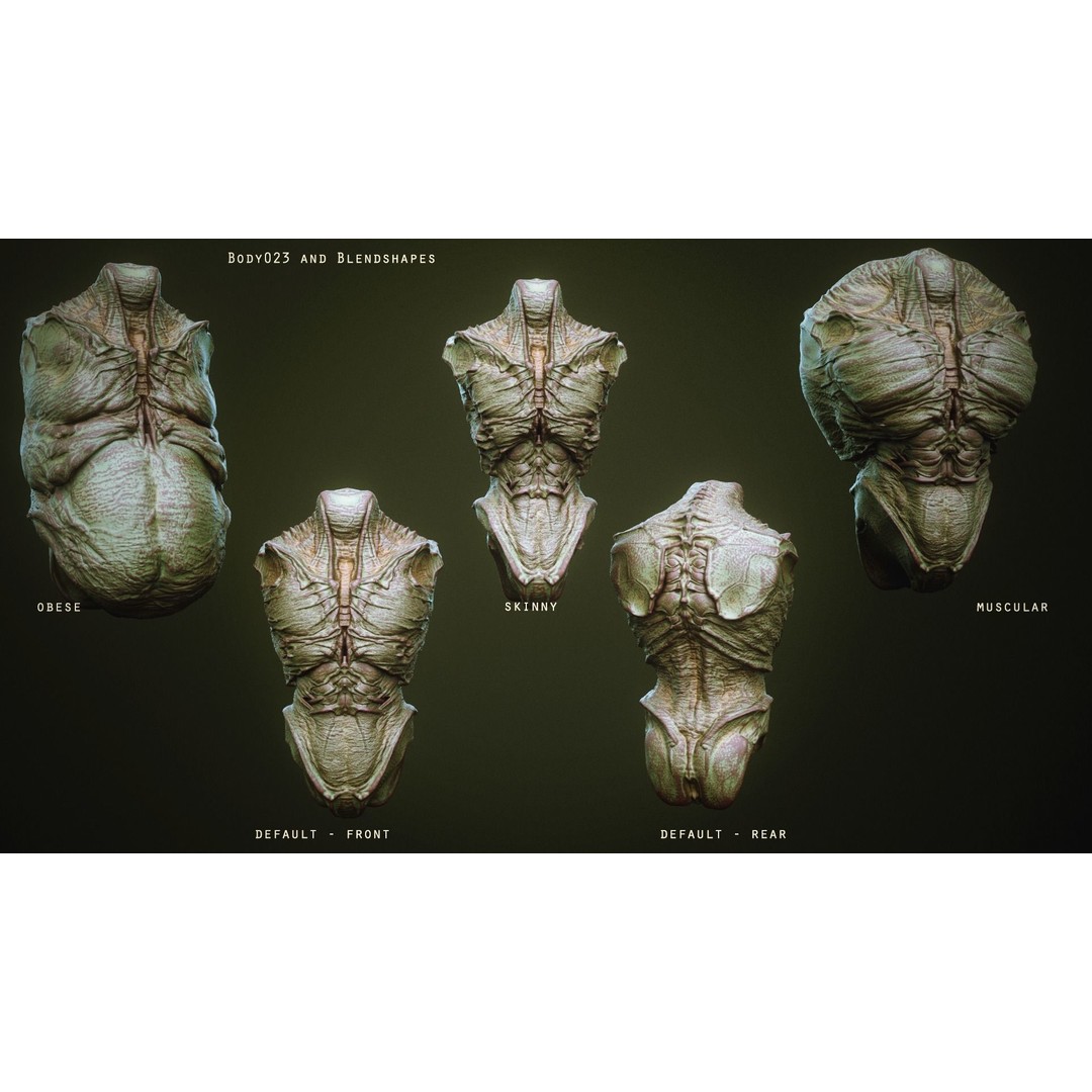 Demon Torsos 3D Model – High Poly Creature Assets, OBJ & Zbrush - View 34