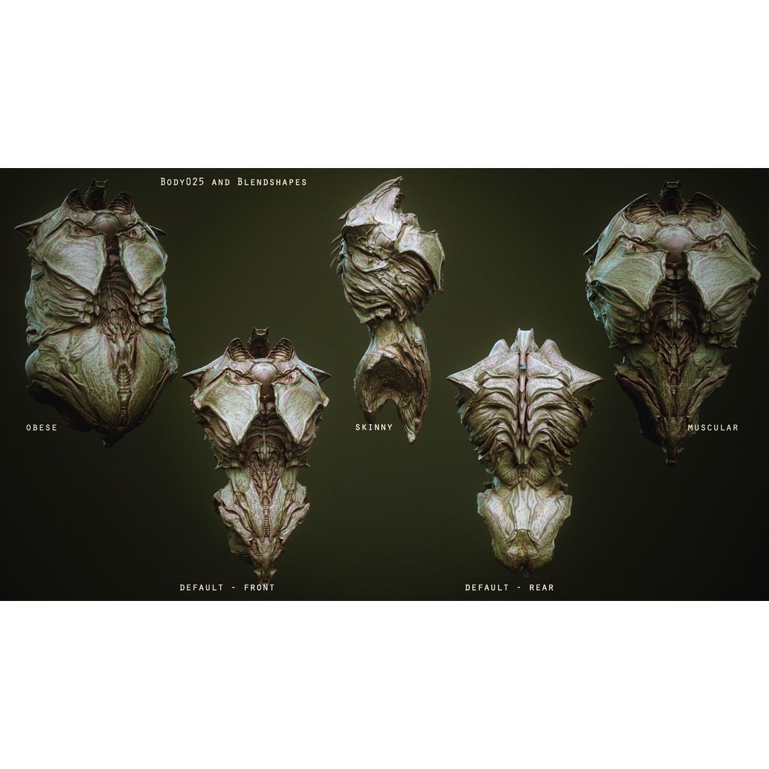 Demon Torsos 3D Model – High Poly Creature Assets, OBJ & Zbrush - View 36