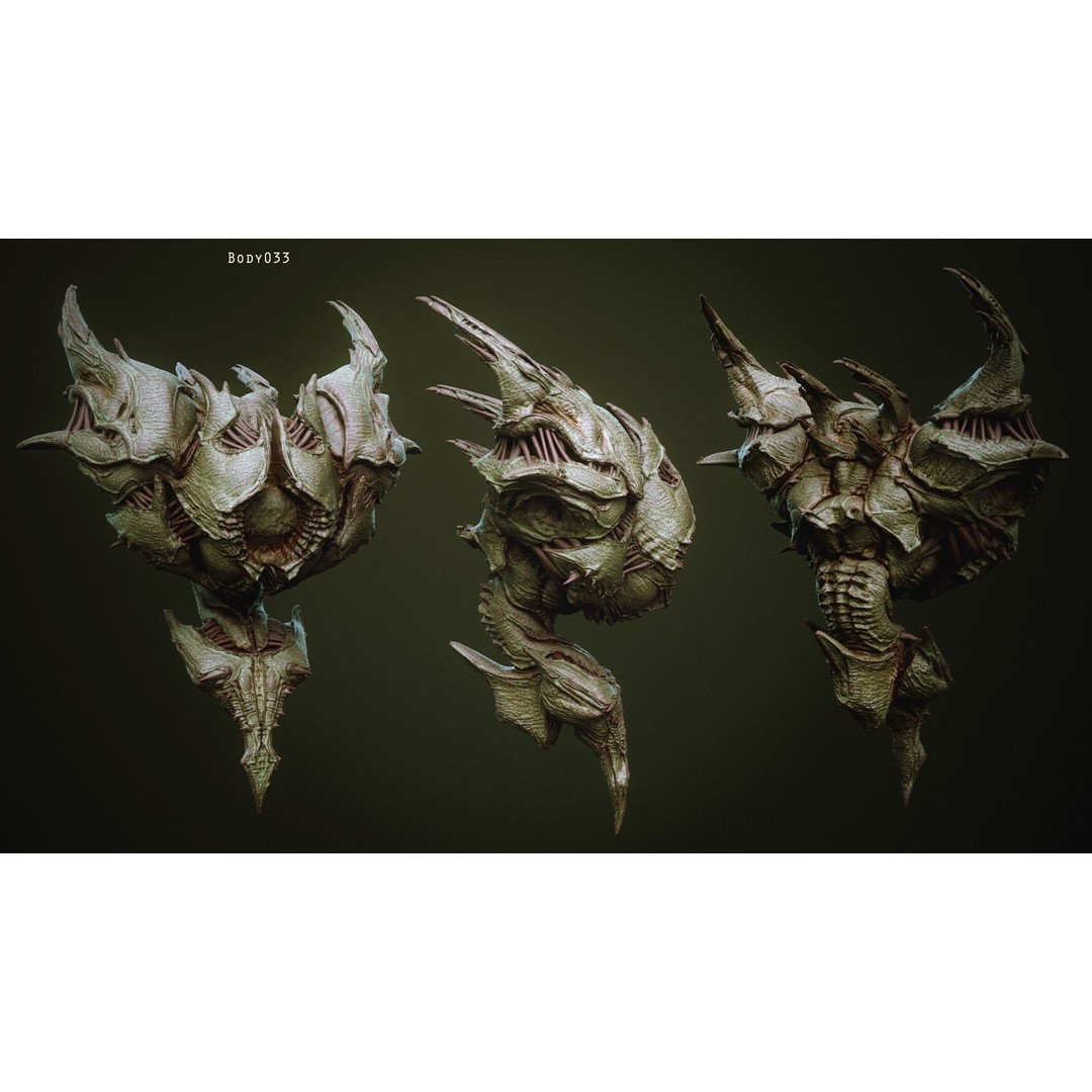 Demon Torsos 3D Model – High Poly Creature Assets, OBJ & Zbrush - View 44