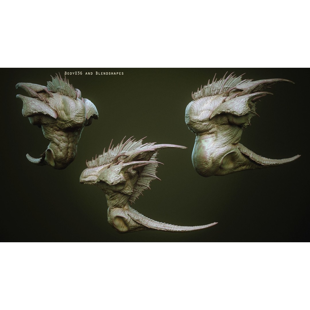 Demon Torsos 3D Model – High Poly Creature Assets, OBJ & Zbrush - View 46